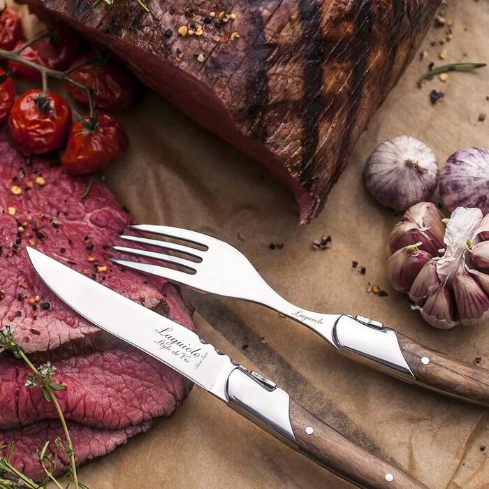 Набор ножей для стейка с футляром 6 предметов Olive Wood Luxury Line Laguiole