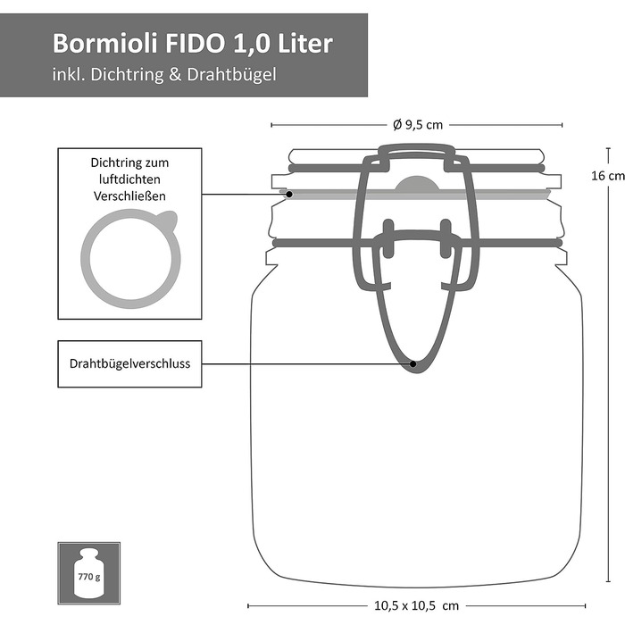 Набор из 6 баночек для специй Fido Bormioli Rocco