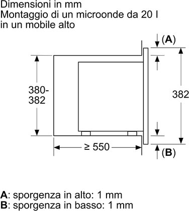 Встраиваемая микроволновая печь Bosch Elettrodomestici BEL623MB3 / 800 Вт / 20 л