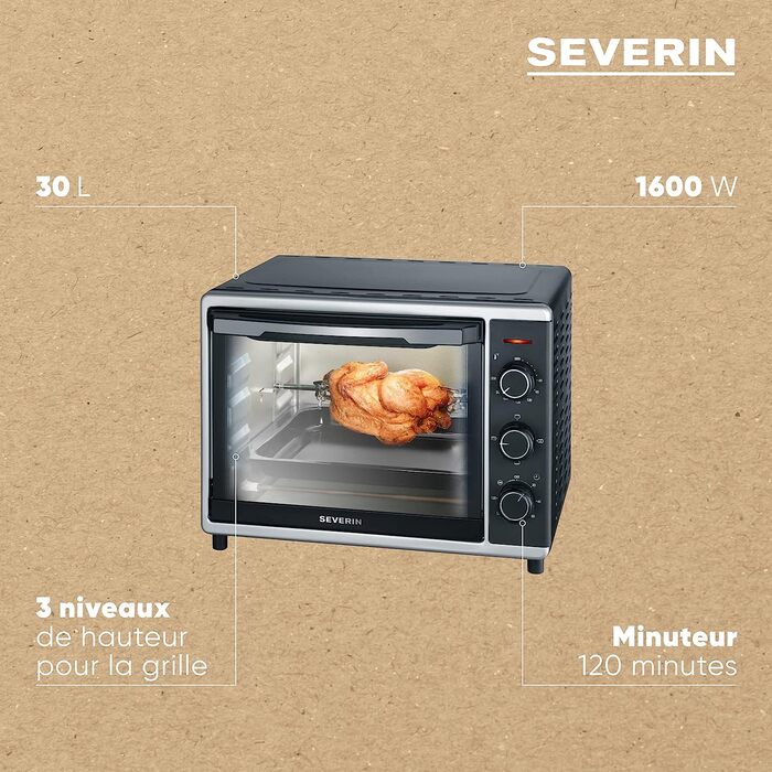 Духовка 30 л TO 2056, 1600 Вт SEVERIN