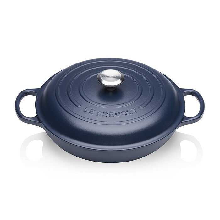 Сковорода-жаровня чугунная 30 см, темно-синий Signature Le Creuset