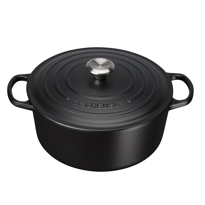 Le Creuset Кастрюля жаровня с крышкой 26 см черный матовый Signature Le Creuset 49178₽