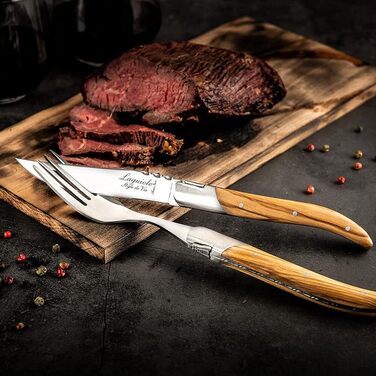 Набор ножей для стейка с футляром 6 предметов Olive Wood Luxury Line Laguiole