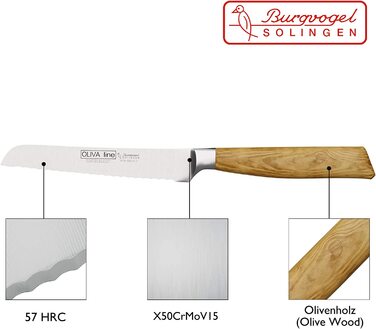 Нож для хлеба 13 см Oliva Line Burgvogel Solingen