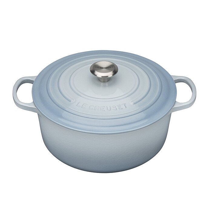 Le Creuset Кастрюля жаровня с крышкой 24 см голубой океан Signature Le Creuset 59280₽