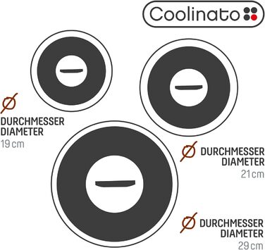 Набор силиконовых крышек  19 см, 21 см, 29 см, 3 предмета Coolinato