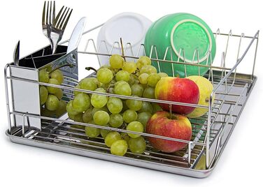 Сушилка для посуды 48 х 33 х 12 см XL Stainless Steel Relaxdays
