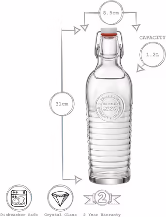 Набор из 3 винтажных бутылок 1,2 л Officina Bormioli Rocco