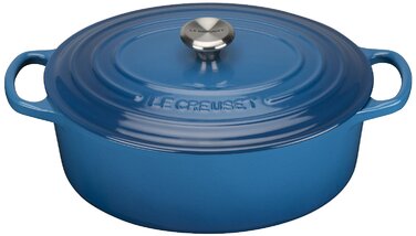 Гусятница / жаровня 27 см, синий марсель Le Creuset