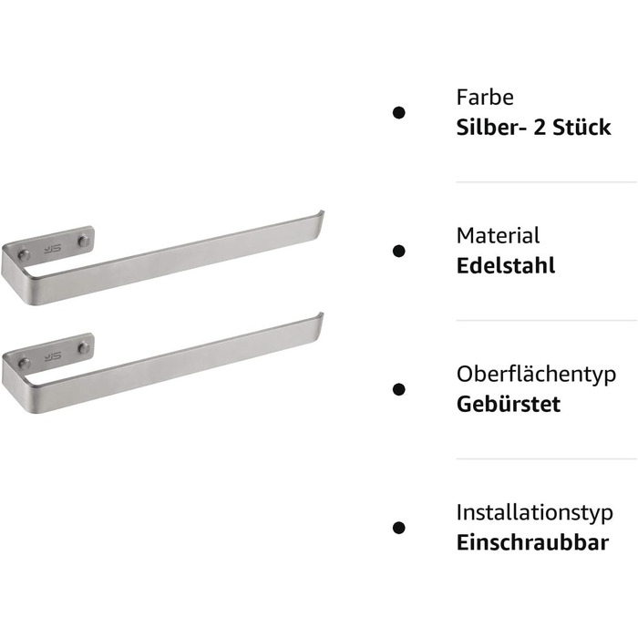 Набор вешалок для полотенец 38 см, 2 предмета ‎JS