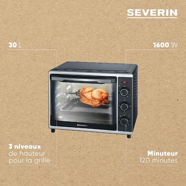 Духовка 30 л TO 2056, 1600 Вт SEVERIN