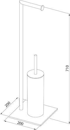 Ёршик для унитаза с бумагодержателем, хромированный Tube Stand Sealskin