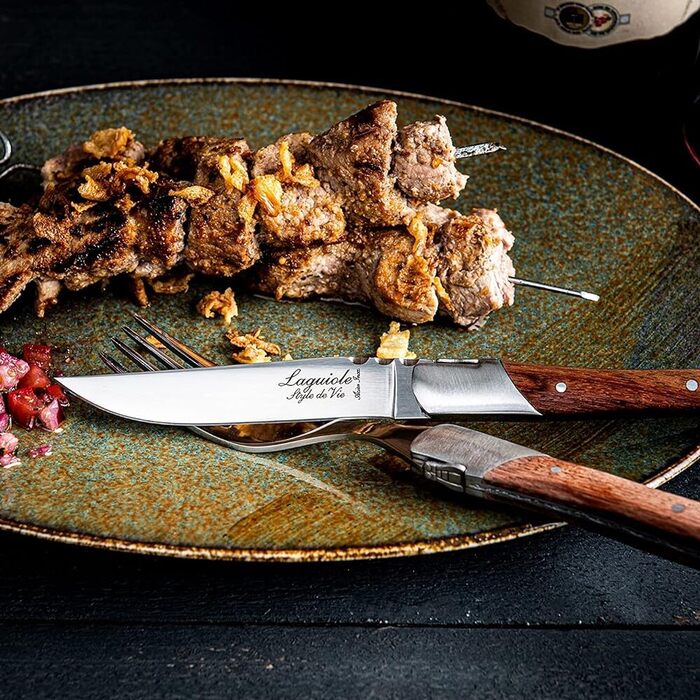 Набор вилок для стейка с футляром 6 предметов Rose Wood Luxury Line Laguiole