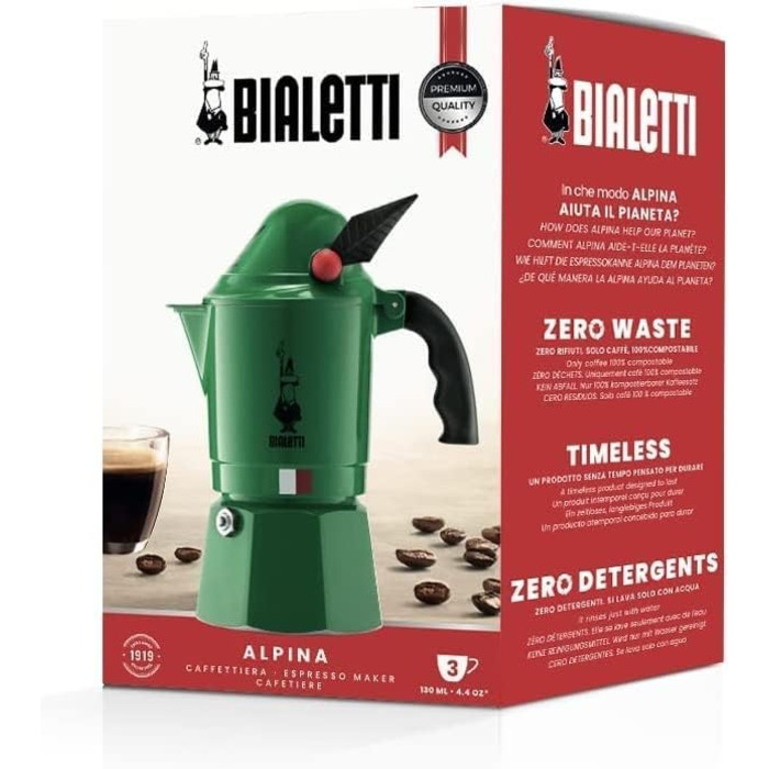 Кофеварка для эспрессо на 3 чашки Moka Express Alpina Bialetti