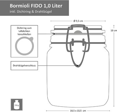 Набор из 6 баночек для специй Fido Bormioli Rocco