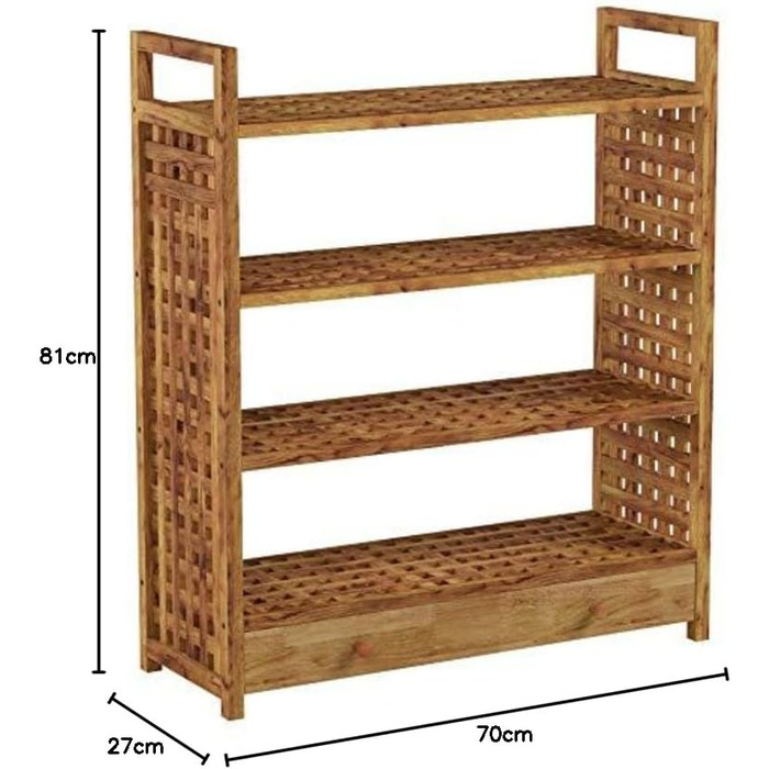 Деревянная полка для обуви с ящиком 81 x 70 x 27 см Relaxdays