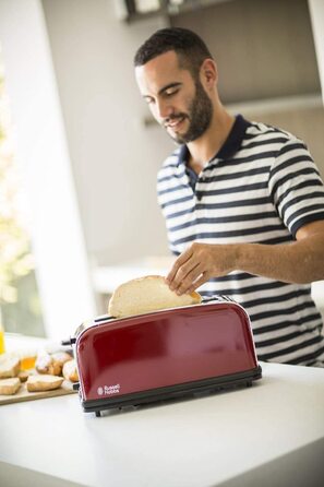 Тостер Russell Hobbs / 1000 Вт / на 2 ломтика / с насадкой для булочек / 6 ступеней