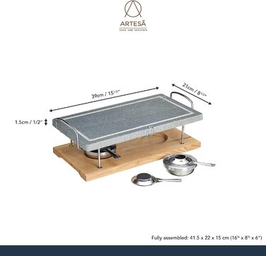 Гриль для стейков Artesà Hot Stone Grill, 41,5 x 22 x 15 см, мрамор/дерево