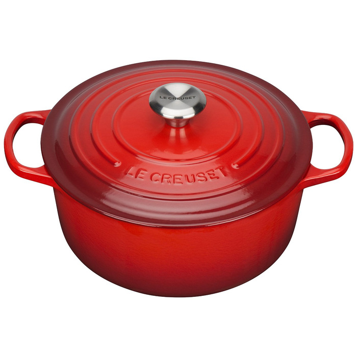 Кастрюля / жаровня с крышкой 26 см, вишневый Signature Le Creuset