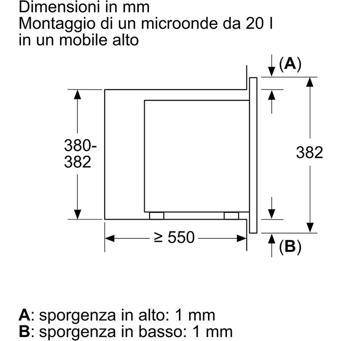 Встраиваемая микроволновая печь Bosch Elettrodomestici BEL623MB3 / 800 Вт / 20 л