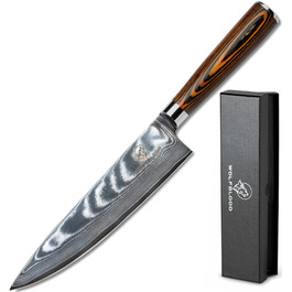 Поварской нож Wolfblood XL из 67 слоев дамасской стали, 32 см