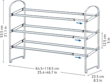 Регулируемая полка для обуви 3 - ярусная 118,5 х 22,5 х 53,5 см Tatkraft