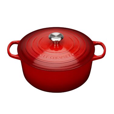 Кастрюля / жаровня с крышкой 24 см, вишневый Signature Le Creuset