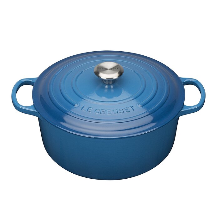 Le Creuset Кастрюля жаровня с крышкой 26 см синий марсель Signature Le Creuset 65260₽