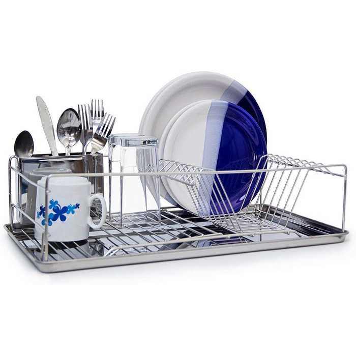 Сушилка для посуды 48 х 33 х 12 см XL Stainless Steel Relaxdays